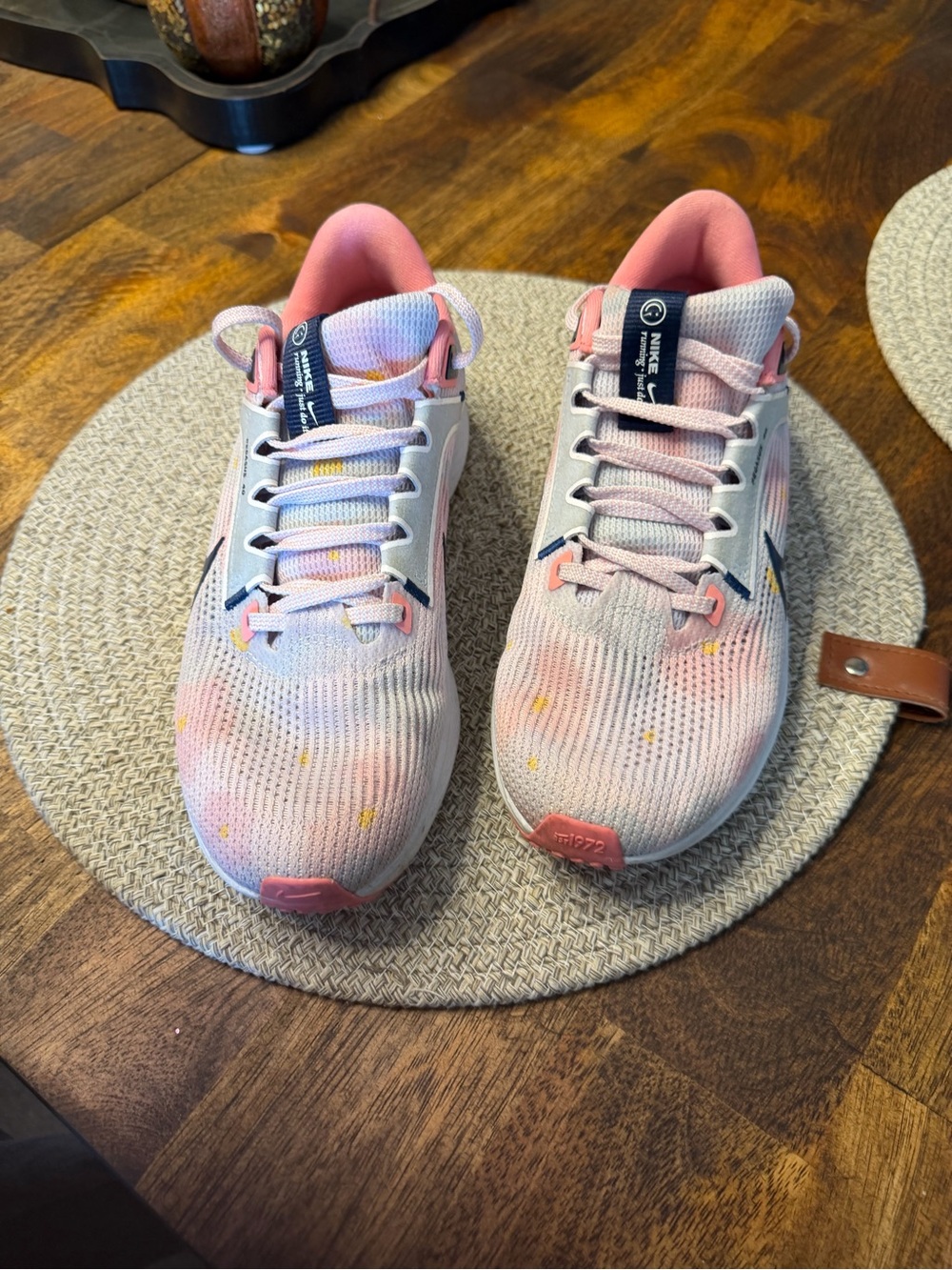 Nike Women's Pink and Yellow Accent Running Sneakers
